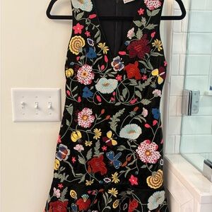 Floral Embroidered Sleeveless Dress- Alice and Olivia